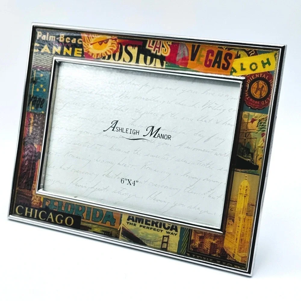Ashleigh Manor Travel Collage Picture Frame Americana Retro Wanderlust‎ Vegas